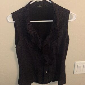 Elegant Black Ruffle Blouse by Lane Bryant